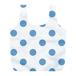 Polka Dots - Iceberg Blue on White Full Print Recycle Bag (L)