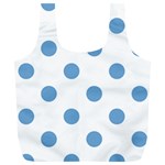 Polka Dots - Iceberg Blue on White Full Print Recycle Bag (XL)