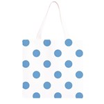 Polka Dots - Iceberg Blue on White Grocery Light Tote Bag