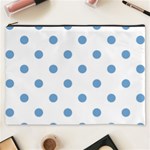 Polka Dots - Iceberg Blue on White Cosmetic Bag (XXXL)