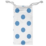 Polka Dots - Iceberg Blue on White Jewelry Bag