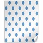 Polka Dots - Iceberg Blue on White Canvas 11  x 14 