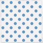 Polka Dots - Iceberg Blue on White Canvas 12  x 12 
