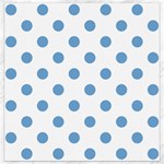 Polka Dots - Iceberg Blue on White Canvas 16  x 16 
