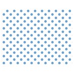 Polka Dots - Iceberg Blue on White Double Sided Flano Blanket (Medium)