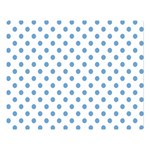 Polka Dots - Iceberg Blue on White Double Sided Flano Blanket (Large)