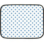 Polka Dots - Iceberg Blue on White Fleece Blanket (Mini)