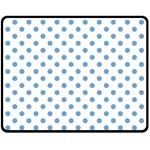 Polka Dots - Iceberg Blue on White Fleece Blanket (Medium) (One Side)