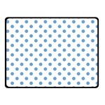 Polka Dots - Iceberg Blue on White Fleece Blanket (Small) (One Side)