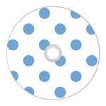 Polka Dots - Iceberg Blue on White CD Wall Clock