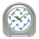 Polka Dots - Iceberg Blue on White Desk Alarm Clock