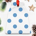 Polka Dots - Iceberg Blue on White Bell Ornament (Two Sides)