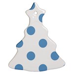 Polka Dots - Iceberg Blue on White Christmas Tree Ornament (Two Sides)