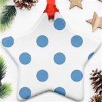 Polka Dots - Iceberg Blue on White Ornament (Star)