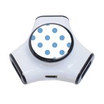 Polka Dots - Iceberg Blue on White Portable USB Hub (One Side)