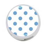 Polka Dots - Iceberg Blue on White 4-Port USB Hub (Two Sides)