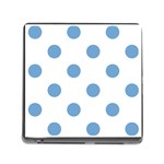Polka Dots - Iceberg Blue on White Memory Card Reader (Square)