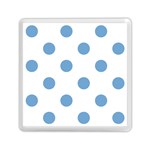 Polka Dots - Iceberg Blue on White Memory Card Reader with Storage (Square)