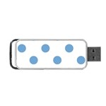 Polka Dots - Iceberg Blue on White Portable USB Flash (One Side)