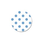 Polka Dots - Iceberg Blue on White Golf Ball Marker
