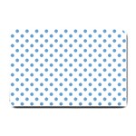 Polka Dots - Iceberg Blue on White Small Doormat