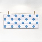 Polka Dots - Iceberg Blue on White Hand Towel