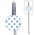 Polka Dots - Iceberg Blue on White Book Mark