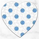 Polka Dots - Iceberg Blue on White Jigsaw Puzzle (Heart)