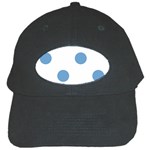 Polka Dots - Iceberg Blue on White Black Cap