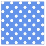 Polka Dots - White on Cornflower Blue Large Satin Scarf (Square)