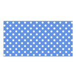 Polka Dots - White on Cornflower Blue Satin Shawl