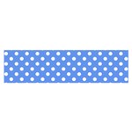 Polka Dots - White on Cornflower Blue Satin Scarf (Oblong)