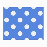 Polka Dots - White on Cornflower Blue Small Glasses Cloth