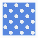 Polka Dots - White on Cornflower Blue Medium Glasses Cloth
