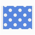 Polka Dots - White on Cornflower Blue Large Glasses Cloth