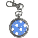 Polka Dots - White on Cornflower Blue Key Chain Watch