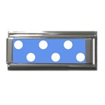 Polka Dots - White on Cornflower Blue Superlink Italian Charm (9mm)
