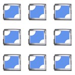Polka Dots - White on Cornflower Blue Mega Link Italian Charm (9 pack)
