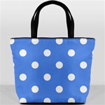 Polka Dots - White on Cornflower Blue Bucket Bag
