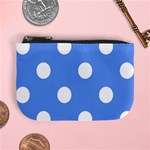 Polka Dots - White on Cornflower Blue Mini Coin Purse
