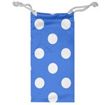 Polka Dots - White on Cornflower Blue Jewelry Bag