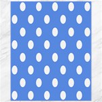 Polka Dots - White on Cornflower Blue Canvas 11  x 14 