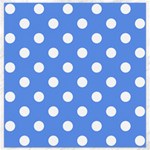 Polka Dots - White on Cornflower Blue Canvas 12  x 12 