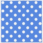 Polka Dots - White on Cornflower Blue Canvas 20  x 20 