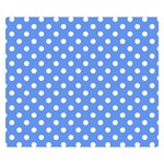 Polka Dots - White on Cornflower Blue Double Sided Flano Blanket (Small)