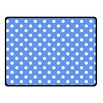 Polka Dots - White on Cornflower Blue Fleece Blanket (Small) (One Side)
