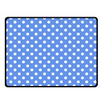 Polka Dots - White on Cornflower Blue Double Sided Fleece Blanket (Small) (Two Sides)