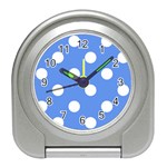 Polka Dots - White on Cornflower Blue Desk Alarm Clock