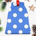 Polka Dots - White on Cornflower Blue Bell Ornament (Two Sides)