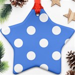 Polka Dots - White on Cornflower Blue Ornament (Star)